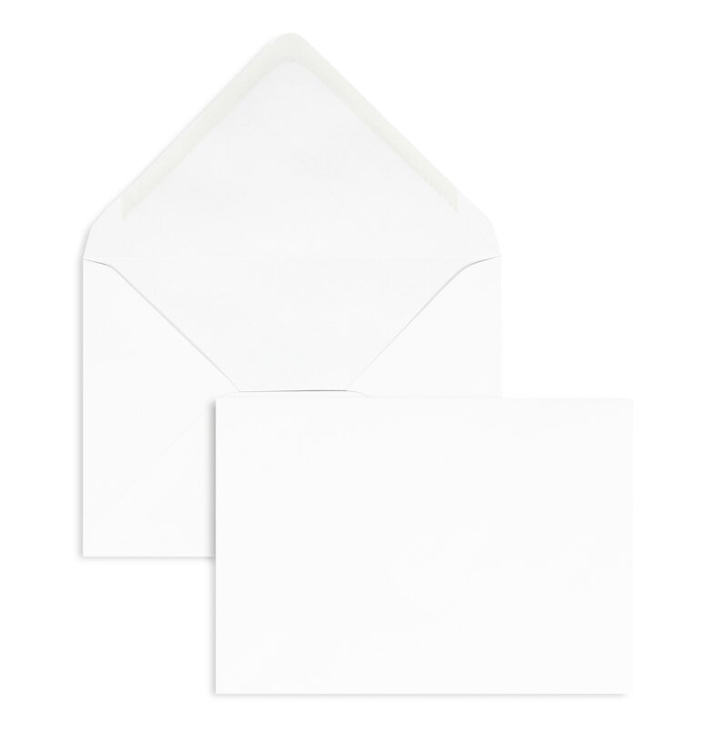 Briefumschläge Weiß DIN C6 100 g spitze Klappe ohne Fenster nassklebend 