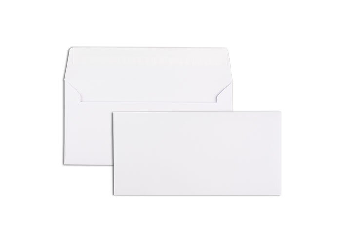 Briefumschläge 25 Stück DIN Lang 22x11cm Haftklebend Weiß Premium Post 