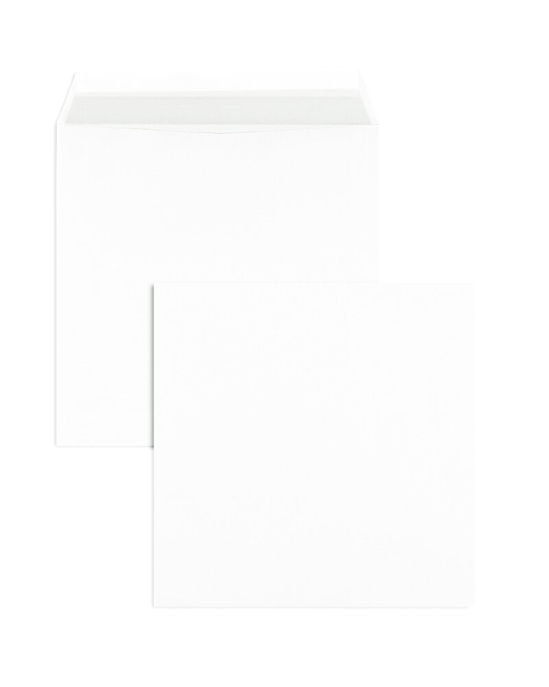 500 Briefumschläge quadratisch weiß 100g/m² haftklebend 220 x 220 