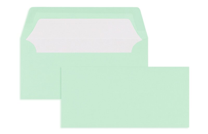 100 Briefumschläge Grün DIN lang ohne Fenster 110 x 220 Umschläge haftklebend 